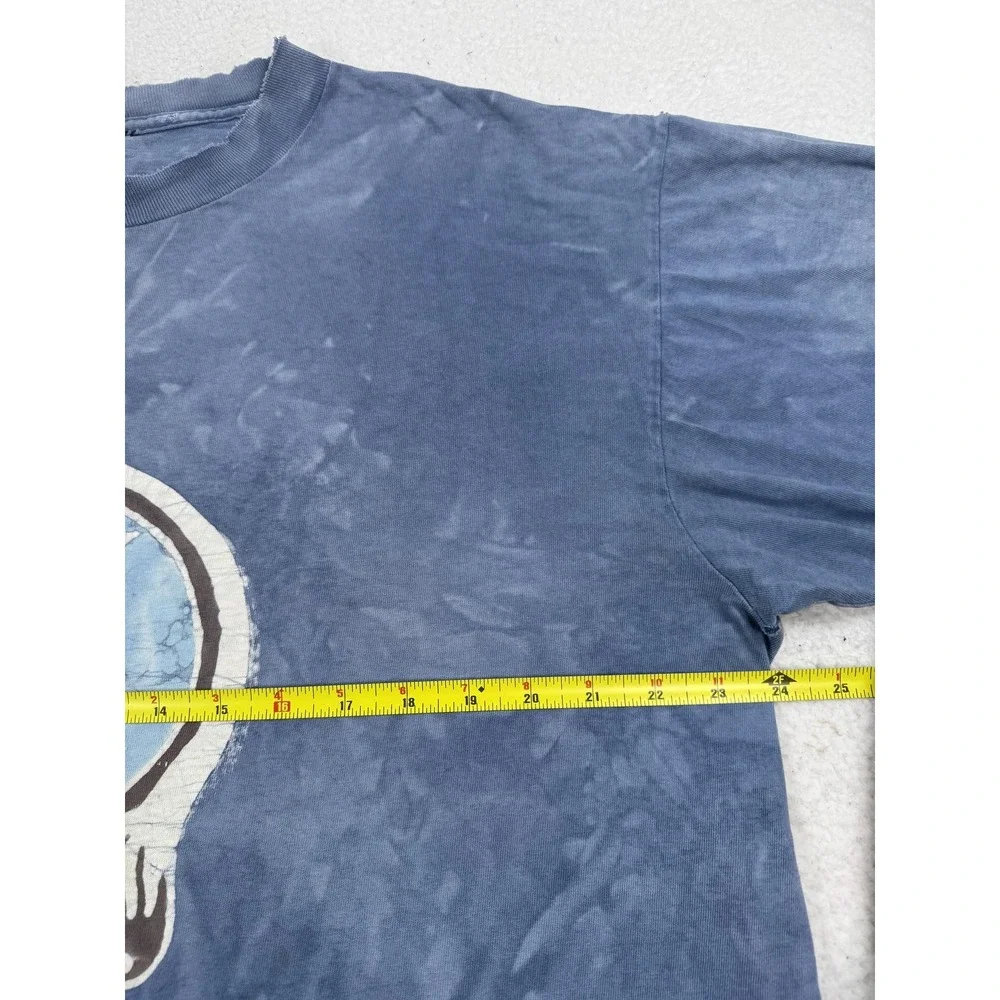 Vtg 80's Single Stitch Grateful Dead Skull Thrashed Tie Dye Blue Shirt Men's XL
